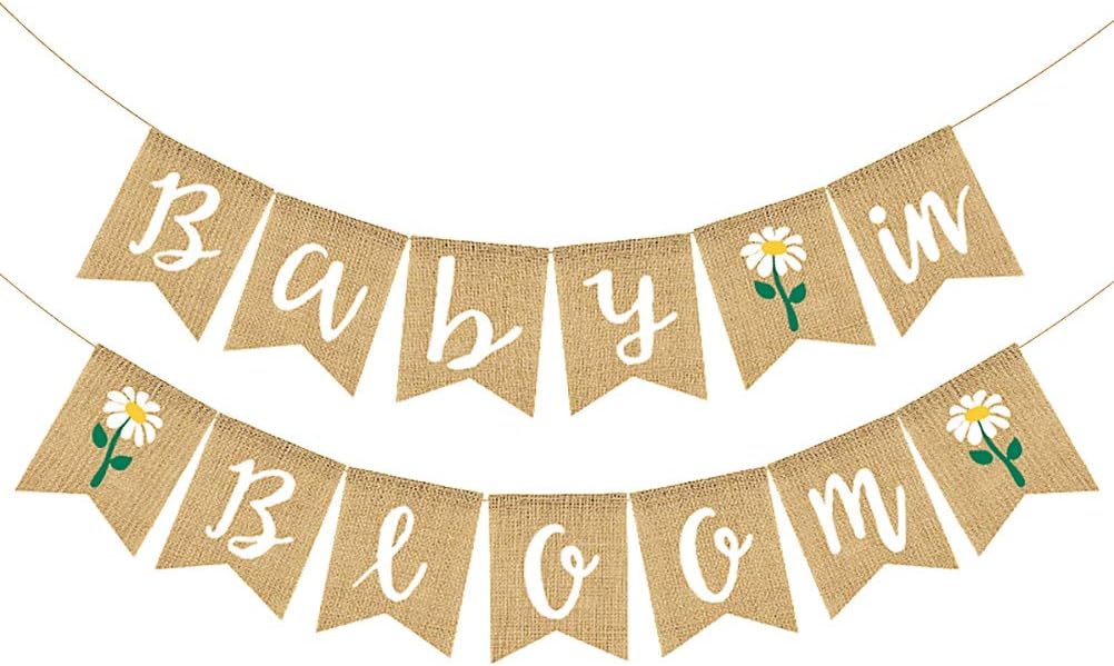 FUNZZY Baby in Bloom Banner Baby Welcome Boy Girl Banner Welcome Baby Garland for Boys Girls Baby Shower Decorations
