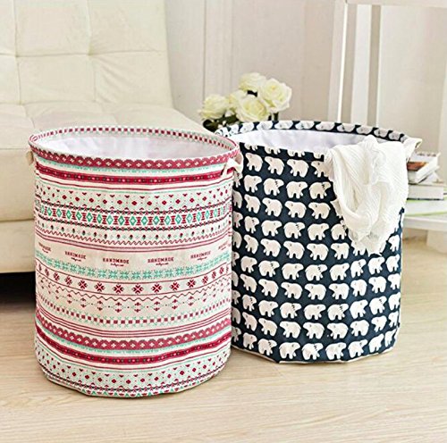 GENERICMultipurpose European Style Round Shape Foldable Open Laundry Bag (1 Piece of Laundry bag) ( Material: Fabric, Size: 50cms X 43cms in diameter, Colour:Multiple colours and multiple design, will be sent as per the availability).