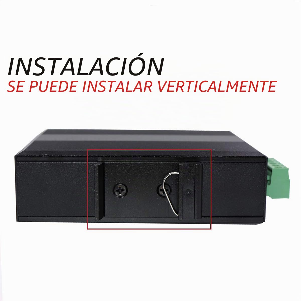 Gigabit Industrial PoE Network Switch de 6 puertos con IEEE802.3at-30W / montaje en puerto DIN Rail 2 puertos SFP y 4 puertos RJ45 (sin transceptor SFP)