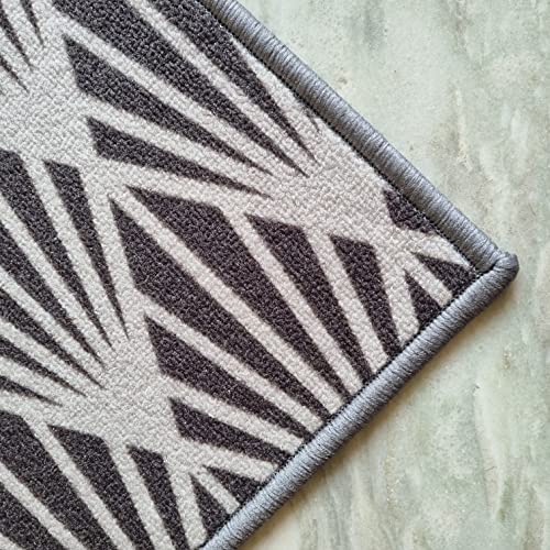 Image of Matz&More Pattern Mohawk Rug | 100x150 CM | Grey | Soft Nylon Loop Pile with Anti-Slip Gel Backing | Living Room, Bedroom & Office Floor Carpet
