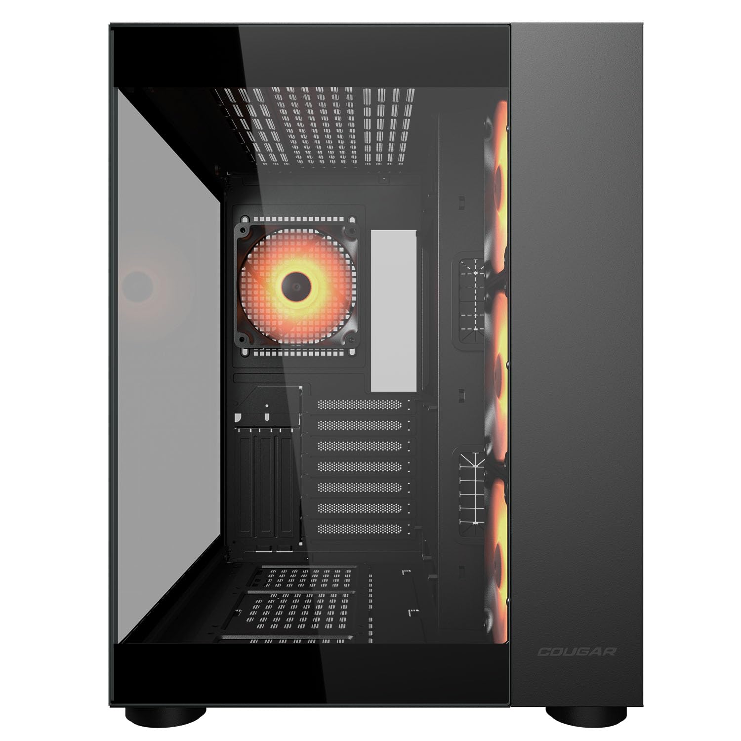 Cougar Gaming FV150RGB Mini ITX, Micro-ATX e ATX, doppia camera da letto, compatibile con GPU 400 mm, ARGB, raffreddamento avanzato, fino a nove ventole (nero)