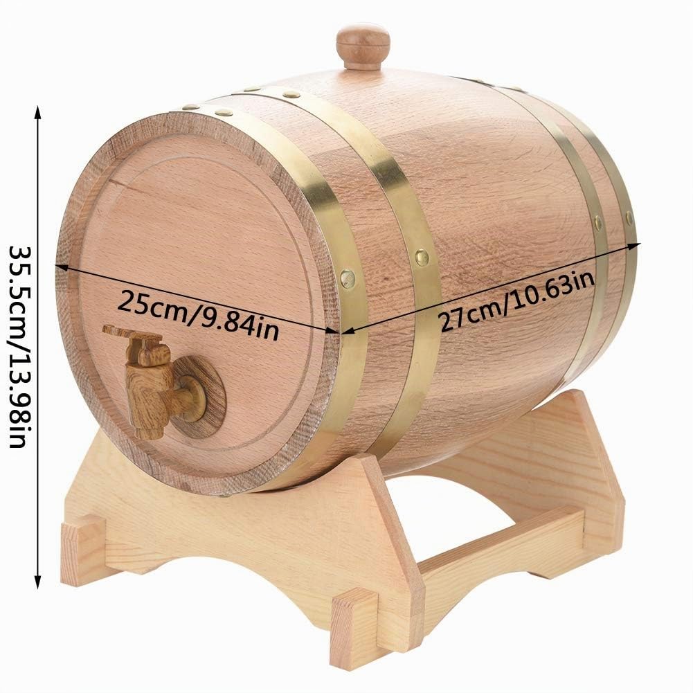 Botte per birra, legno di quercia Botti da vino in legno di quercia Botti da vino in rovere Botti da vino in quercia per vino Brandy Whisky(5L, Blue)