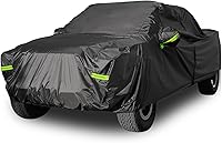 Morhept Waterproof Pickup Truck Cover for F150 Silverado Ram 1500 - All Weather XL 230-242" Black Tarp w/ Side Zipper