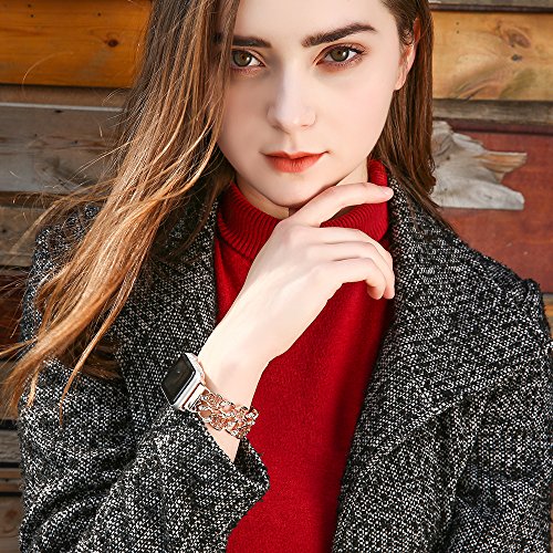 Fresheracc Compatible with Apple Watch Band iWatch Bands 38mm 40mm Women, Compatible for iPhone Watch Series 6 5 4 3 2 1, Cuban Chain Wristband Replacement Straps