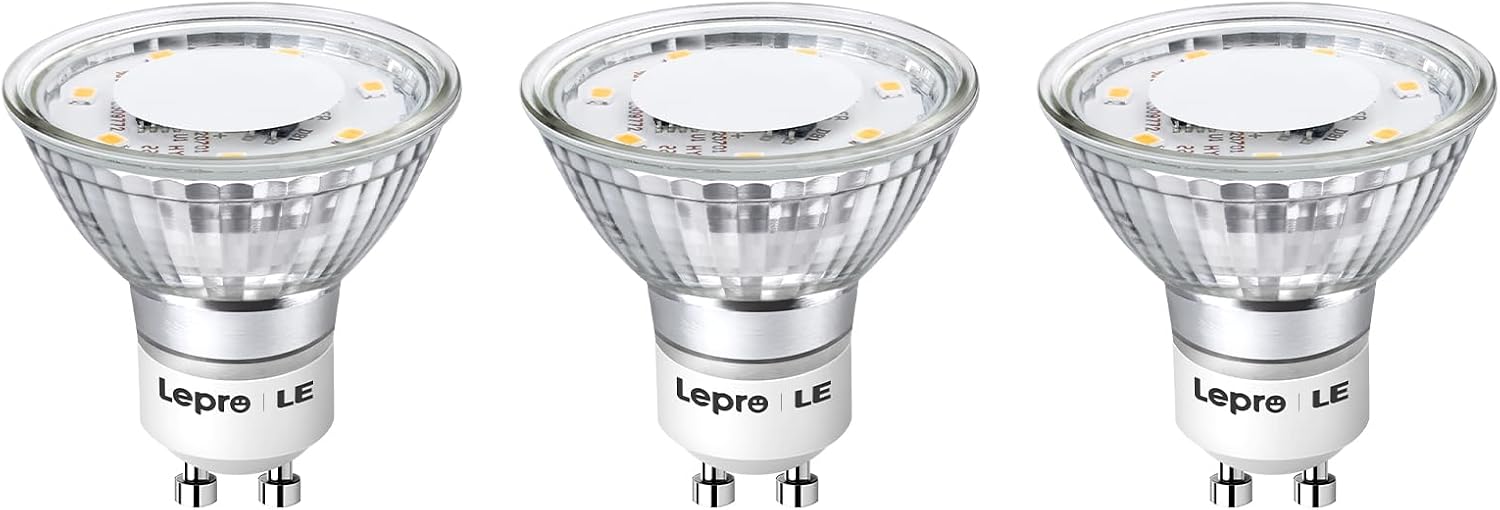 Lepro Non-Dimmable GU10 LED Light Bulbs 4W 350LM 2700K Soft White 3 Pack