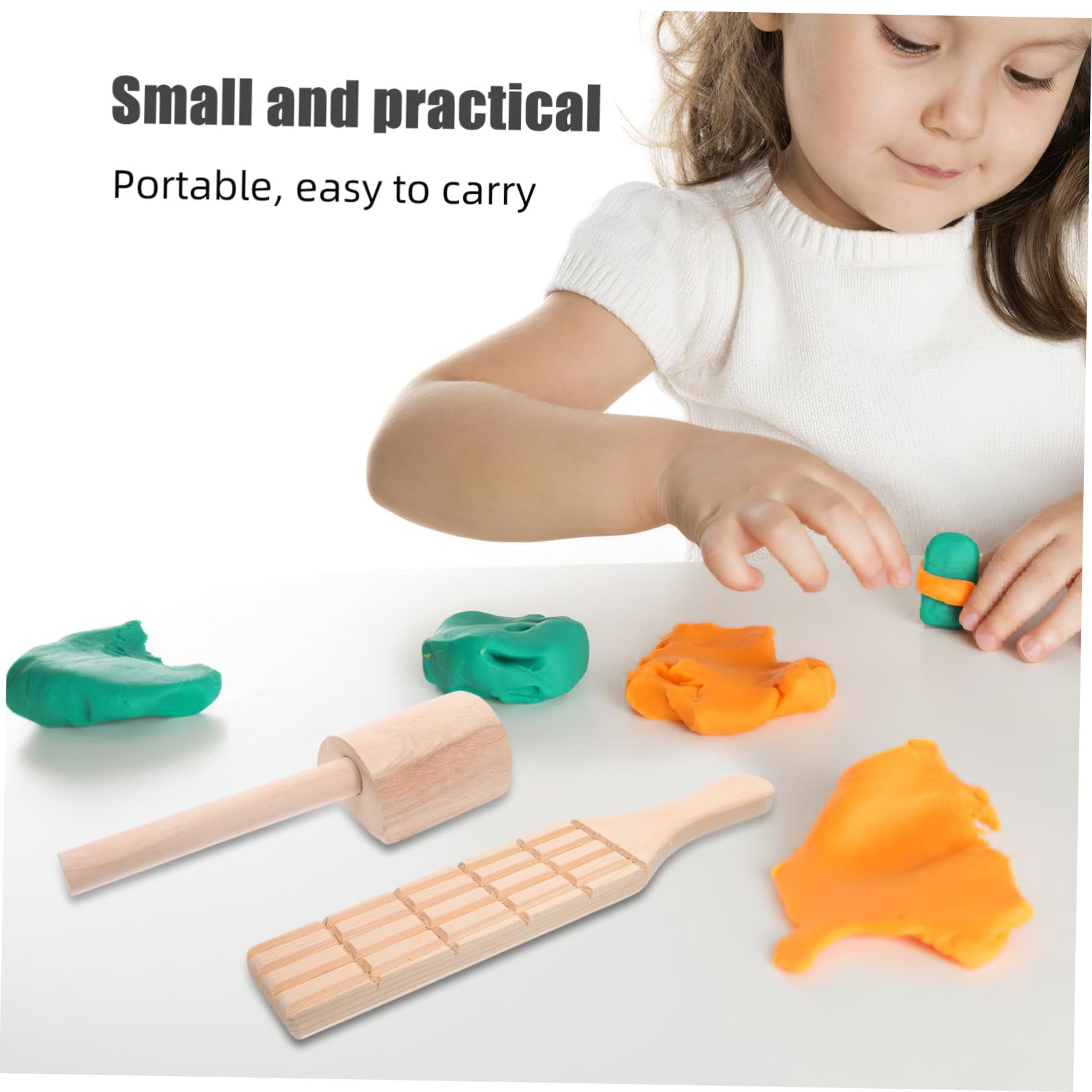 WOONEKY 3 Piezas Paletas de Madera para Modelado de Arcilla Herramientas de Seguras para Incluye Paleta Lisa Acanalada Dientes Ligeras y Portátiles para Manualidades y Escultura DIY