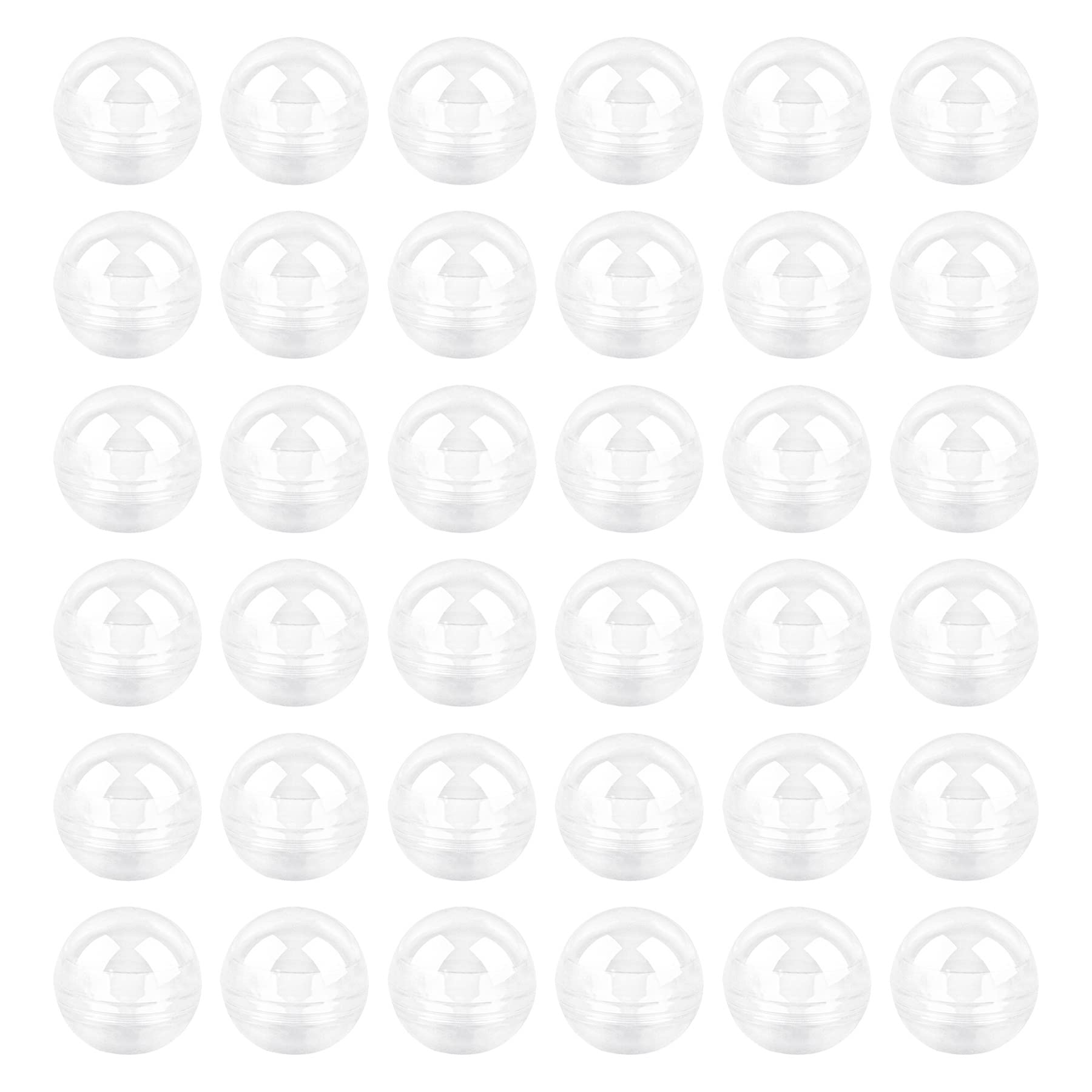 AUEAR, 50 Pack Translucent Small Round Capsules 2 Inch Vending Machine Empty Plastic Gumball Containers for Party Favor Prize