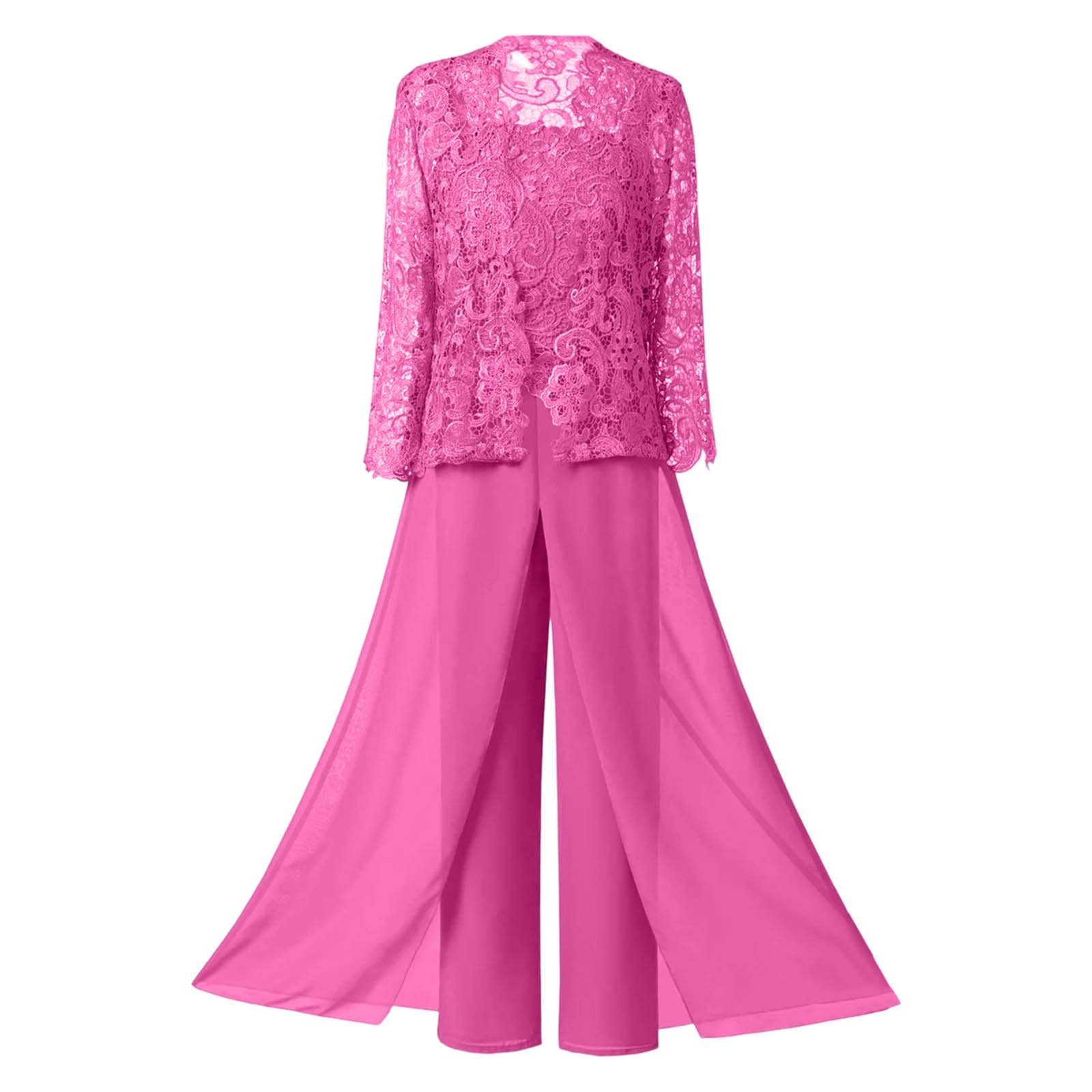 Elegante cardigan in pizzo Abito da sera a tre pezzi per elegante chiffon trasparente della sposa con design a strati e sofisticato