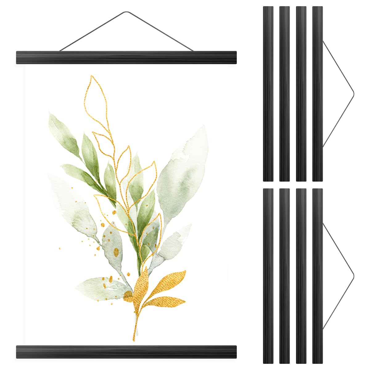 2 pack Magnetic Poster Frame Hanger, Magnetic DIY Wood Poster Frame for Photo Picutre Canvas Artwork Art print Wall Hanging, Frame for Pictures Canvas Prints Artwork Room Interior Home Decor (51cm