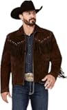 Quality Supply Western Cowboy Suede Jacket Men Traditional Buckskin Native American Beaded Brown Real Leather Fringe Jacket