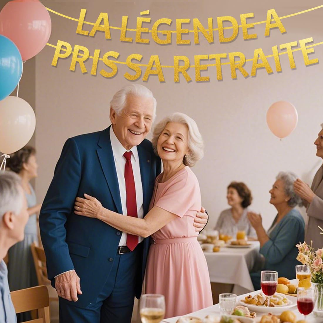 Bannière "J'peux Pas J'ai Retraite" Dorée - Décoration De Fête De Retraite, Pour Intérieur Et Extérieur, Paillettes