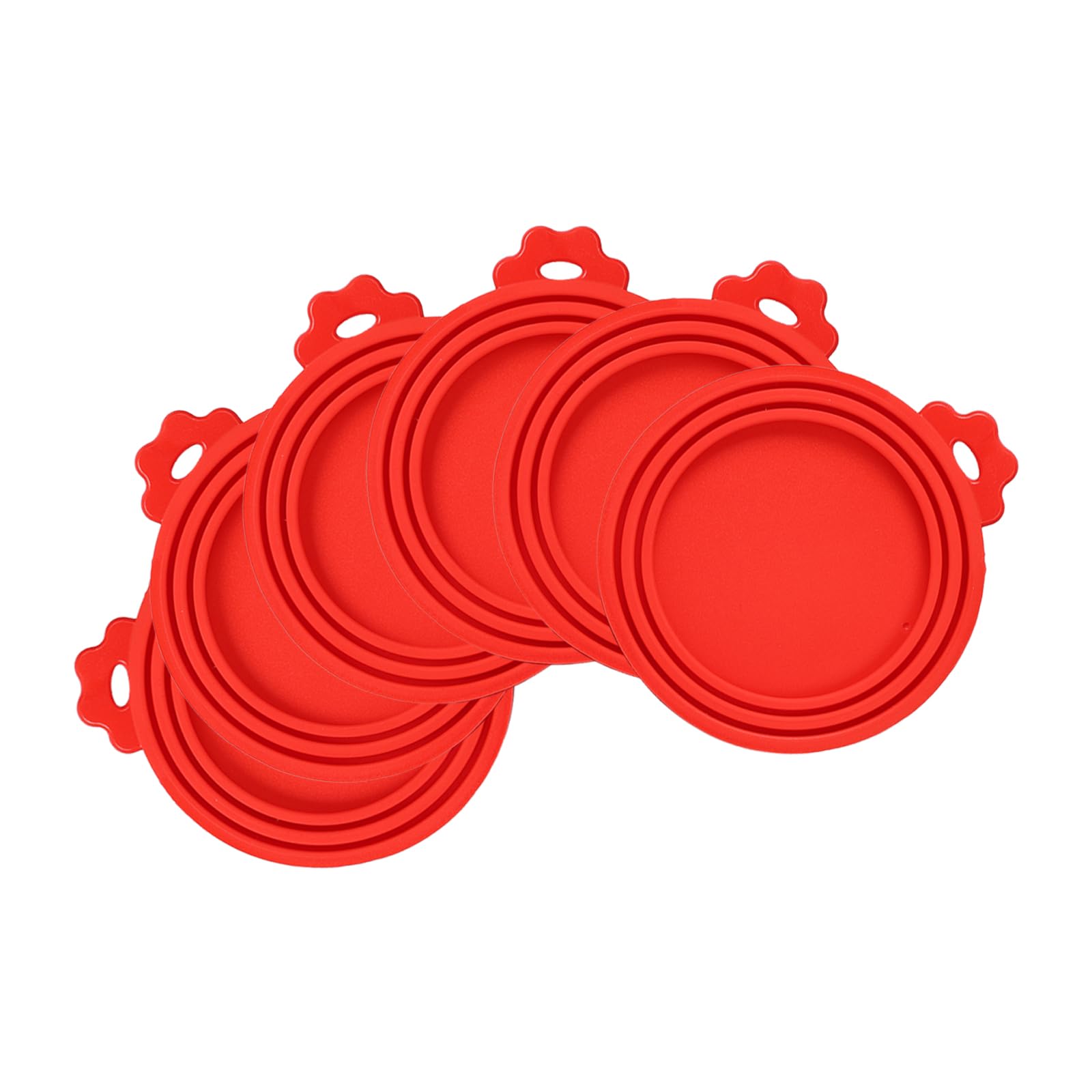 SHILCONYU 6 Pack Pet Food Can Lids, Universal Silicone Can Covers for Dog and Cat, BPA Free & Dishwasher Safe, One Fit 3 Standard Size Food Can Top (Red)