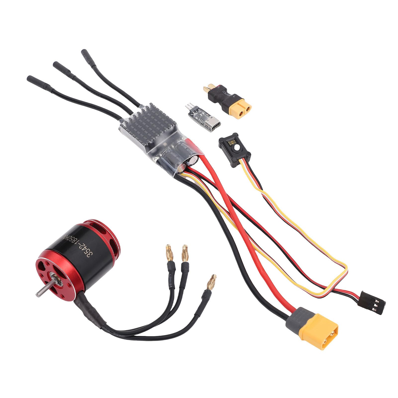 Pongnas Axial SCX10 Zamienny Bezszczotkowy Zestaw Silnika ESC 1850KV 80A Dla/10 Zdalnie Sterowany Samochód Gąsienicowy Ulepszenia Wstępnie Okablowane z 4-stopniowym BEC