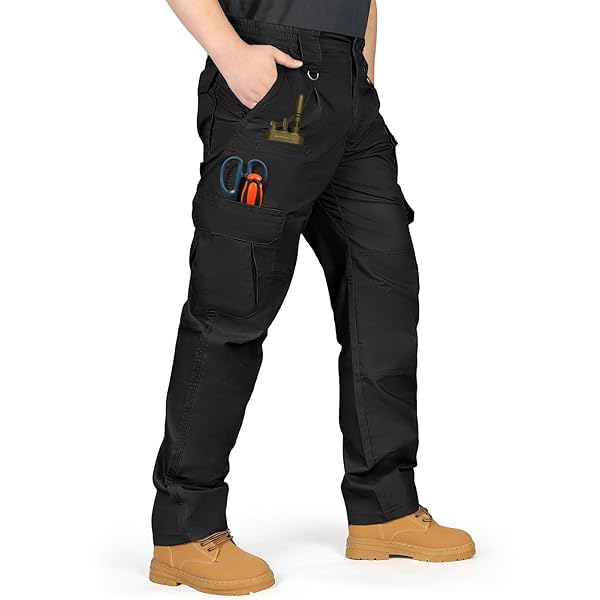 IGOLUMON Men's Stretch Tactical Pants, Breathable Ripstop Cargo Pants, Outdoor Lightweight EDC Work Hiking Pants