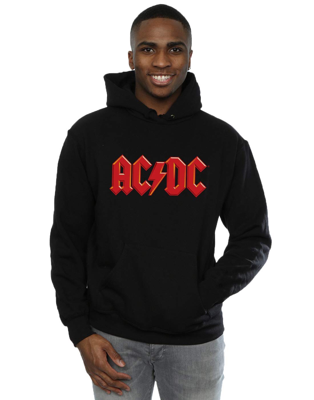 Absolute Cult Men's Black Acdc Red Logo Hoodie XXXXX-Large
