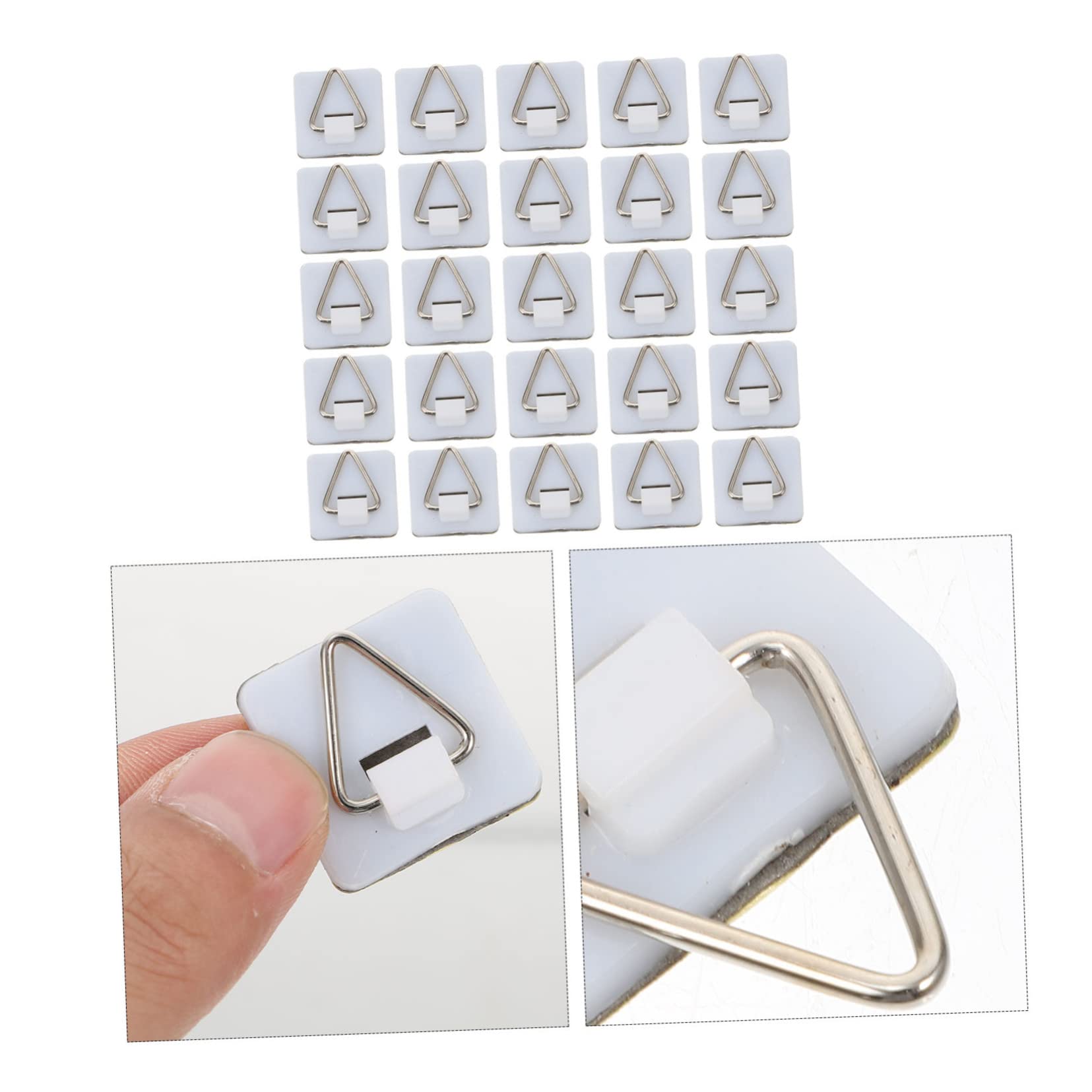 Alipis 150 Piezas Gancho Adhesivo Triangular Sin Clavos Soportes De Fotos Percha De Ropa De Madera Ganchos De Marco De Fotos Para Montaje En Pared Ganchos De Riel Para Fotos Perchas De