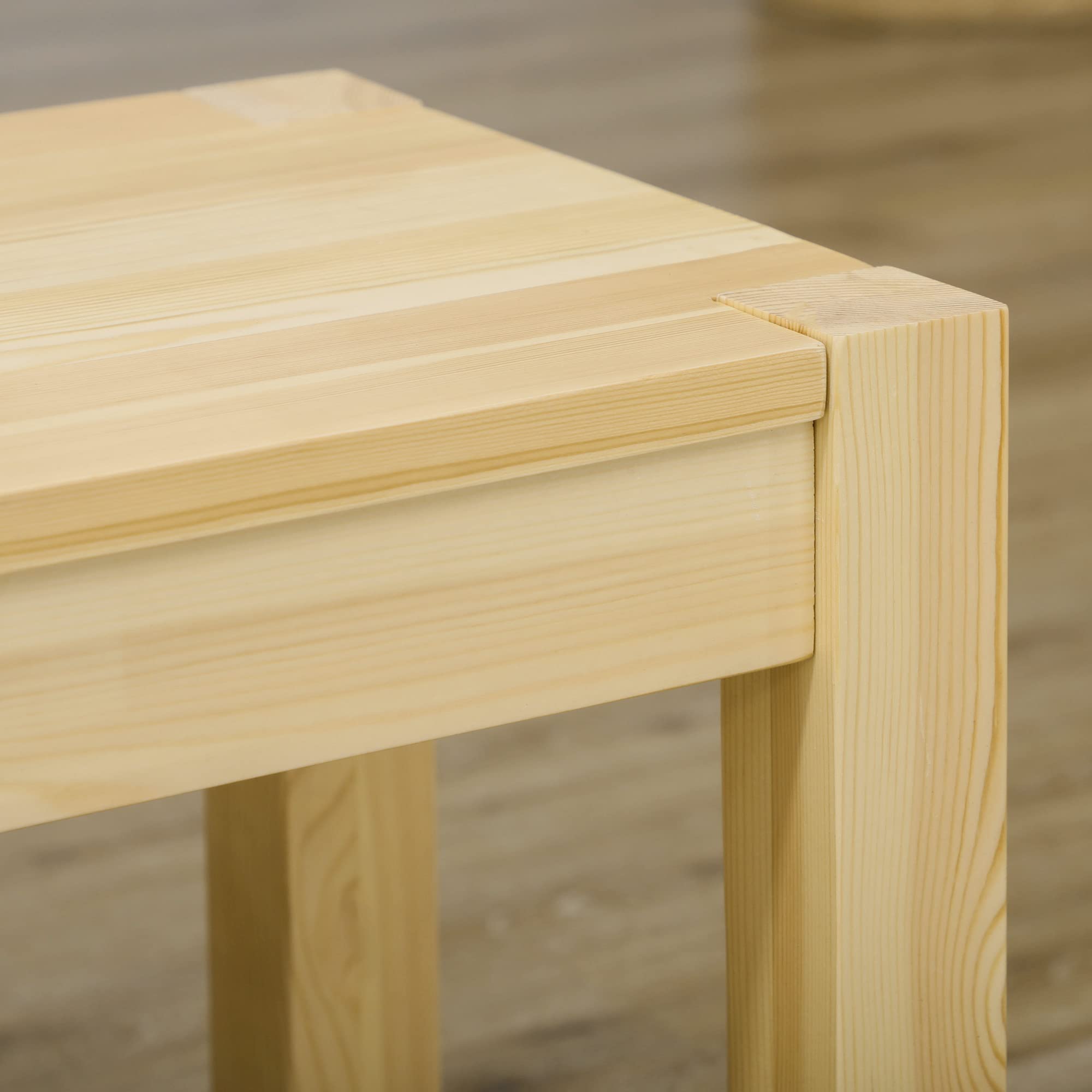 HOMCOM Panca da cucina in legno per 3 Persone, Panchetta per soggiorno ingresso e salotto, 150Lx33x45cm, Color Legno Naturale