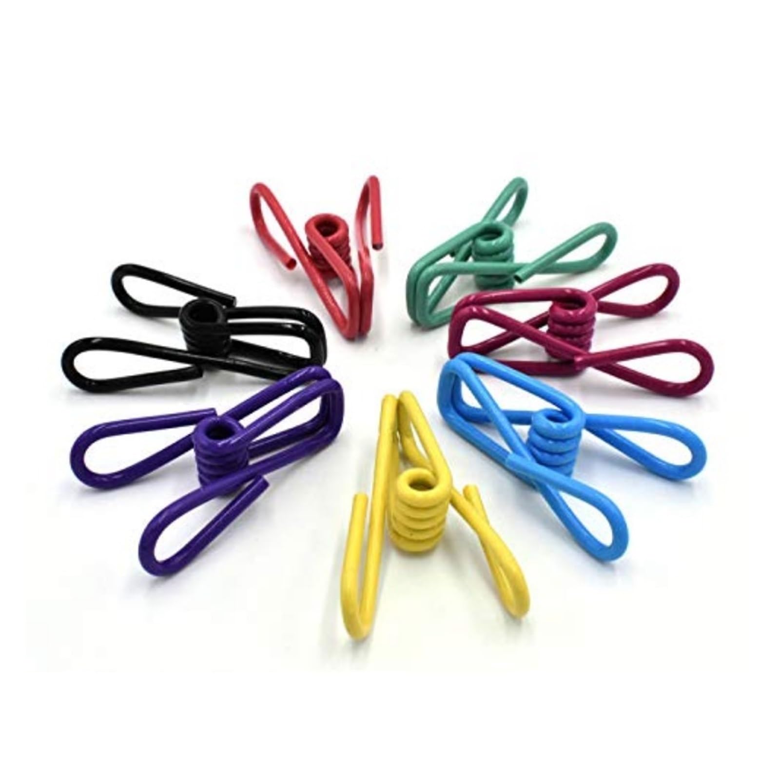 Metal Clothes Pegs 100Pcs Pack Metal Clothespins Clips Multi-Purpose Colored Steel Wire Pegs Holders For Clothes Line for Washing Line Fixing Towel Sock Underwear