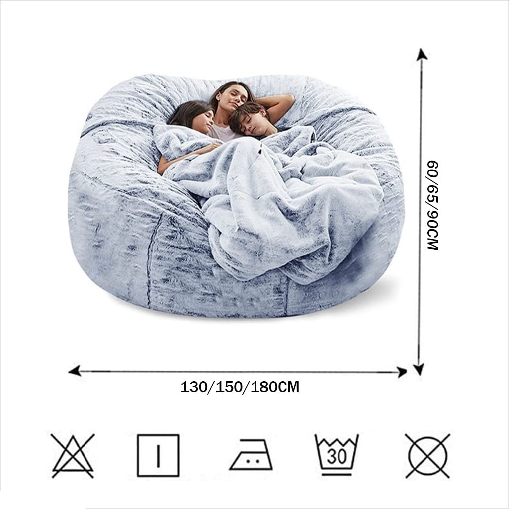 Puff Poltrona a Sacco Fodera per Pouf a Sacco da Esterno Puff Bean Bag Chair XXL Senza Imbottitura Gigante in Tessuto per Adulti Bambini, Pouf da Soggiorno, Grande Poltrona Copertura