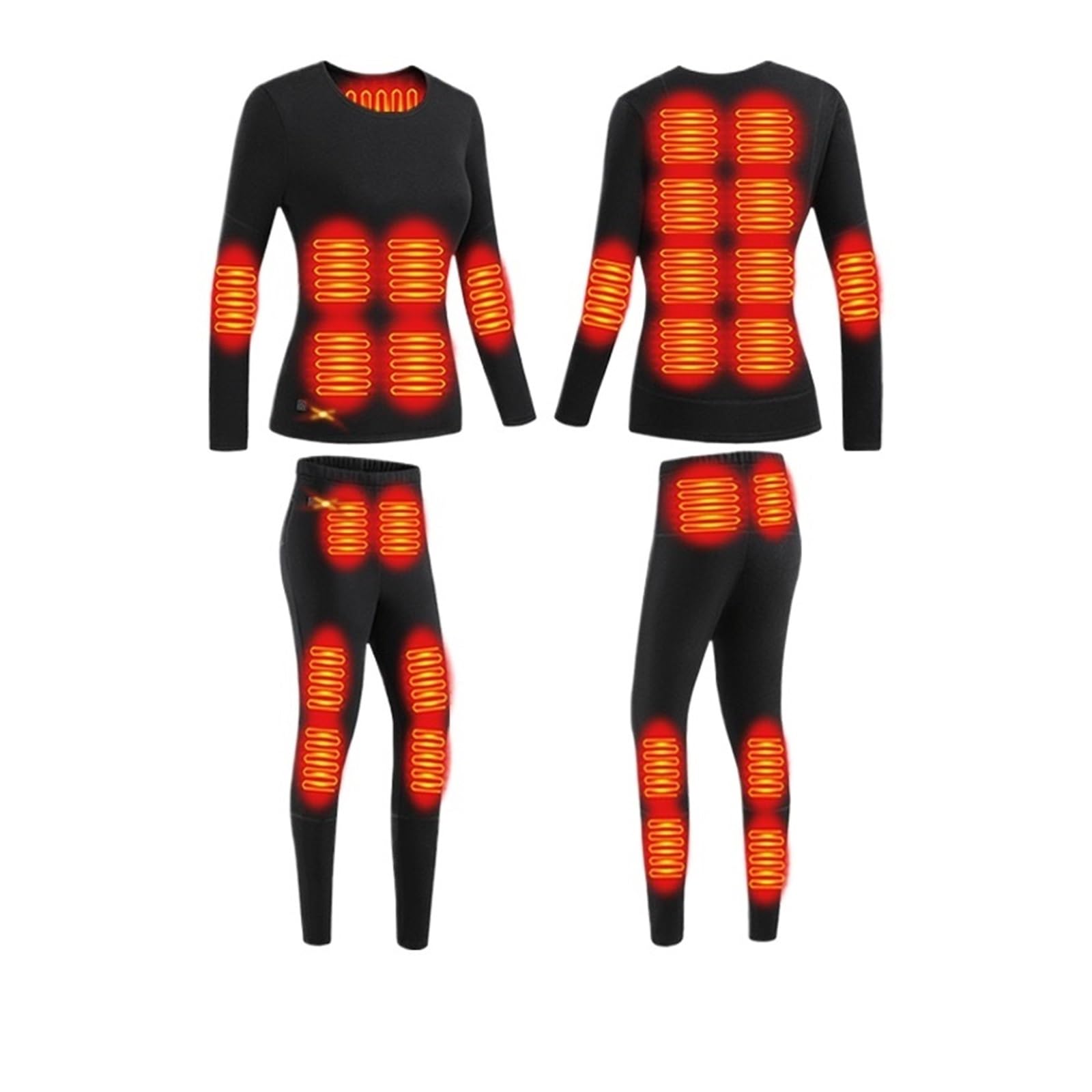 Elektrycznie podgrzewana bielizna, Męska/kobieca podgrzewana bielizna termoaktywna Electrothermal Top & Bottom Washable Elektryczna bielizna termoaktywna z 3-stopniową regulacją temperatury(Women's su