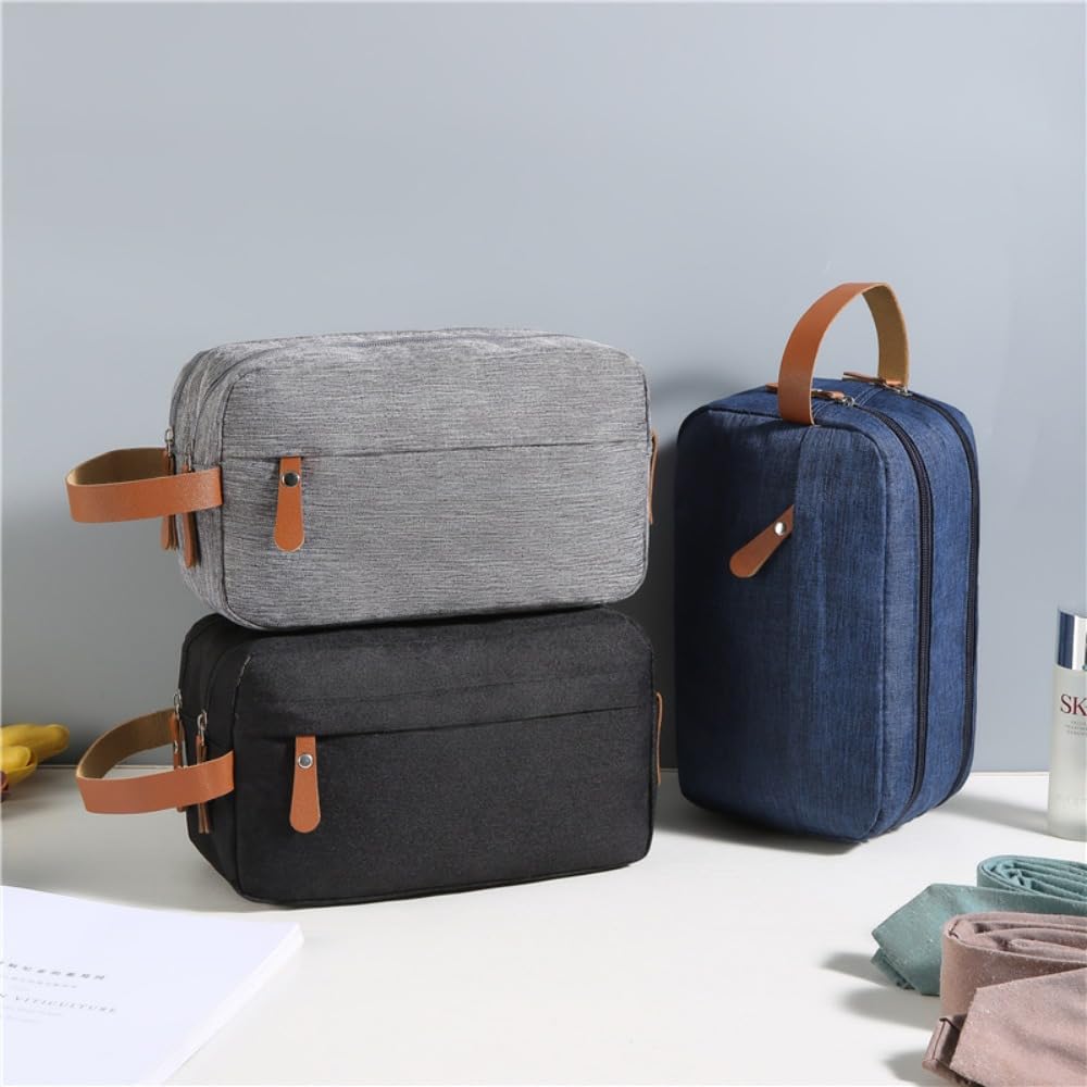 Borsa da Toilette da Uomo, Trousse per Il Trucco, Organizer da Viaggio in Tela Oxford, Astuccio da Toilette Impermeabile da Donna, Borsetta per Cosmetici