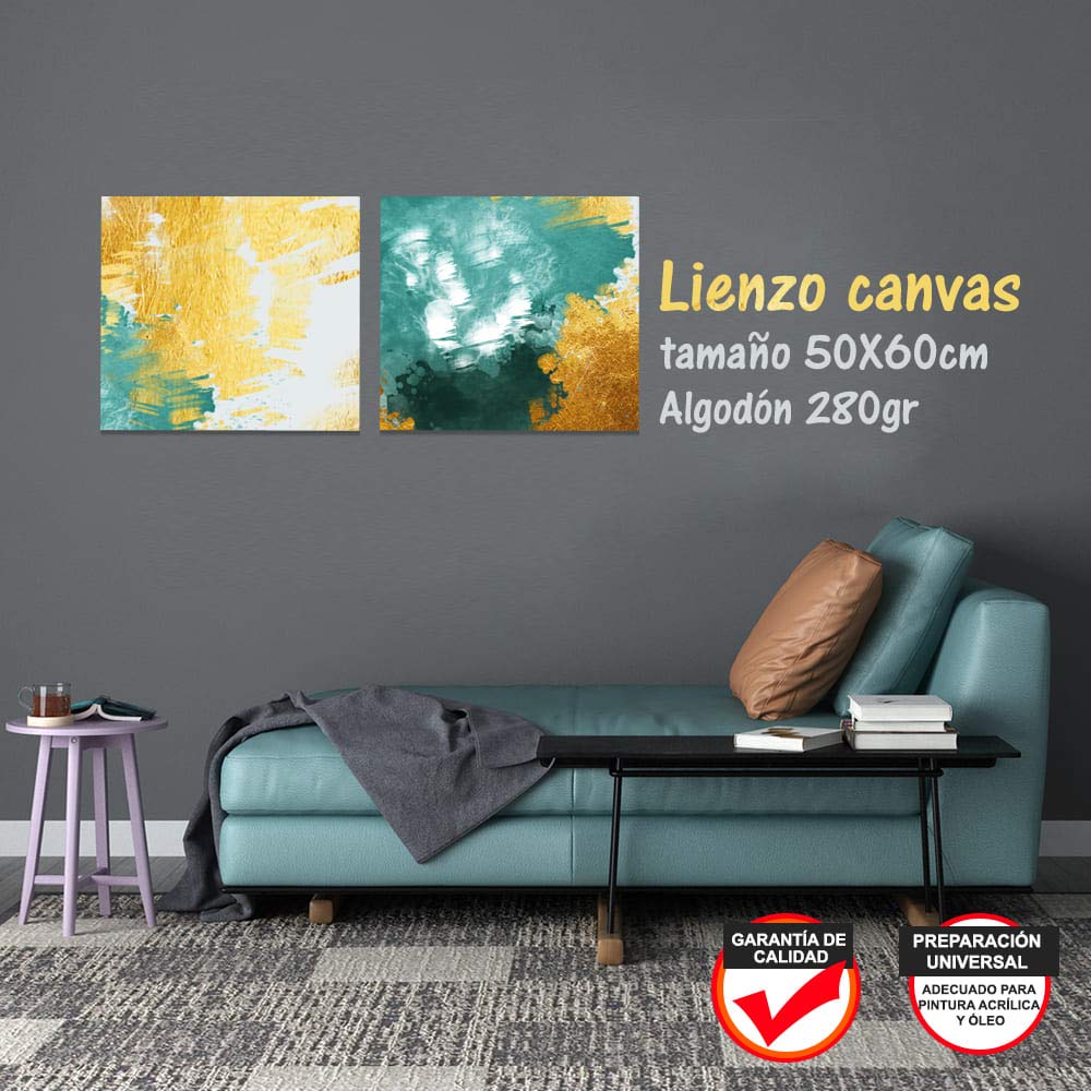 Image secondaire de SET 6 TOILE PRE-ETENDUE STARPLAST - Toile à peindre, 50x60 cm, toile blanche, artistique, Toile de coton, 280 gr, pour peinture