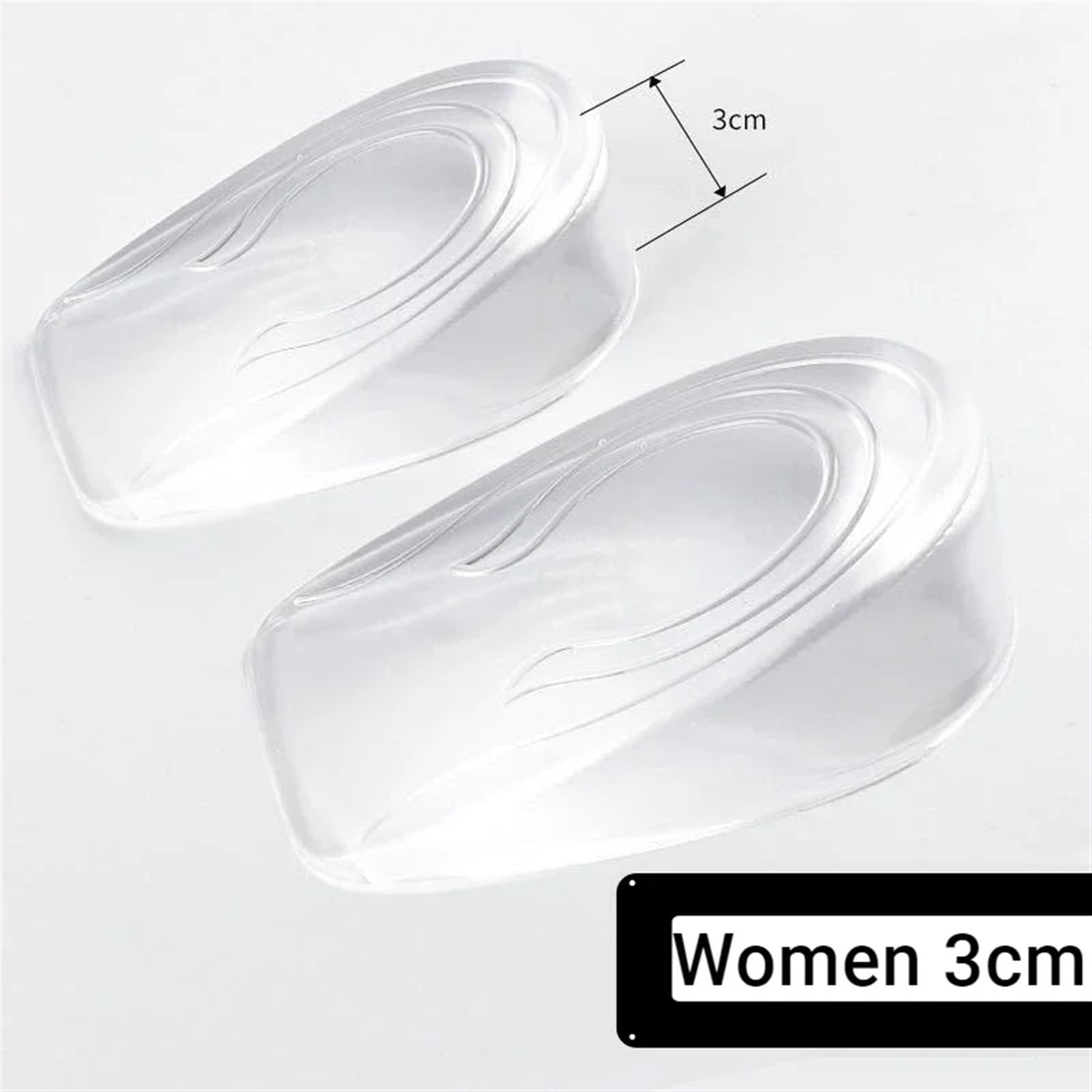 Plantillas Altura 6 uds/3 pares 1-3CM plantillas invisibles for aumentar la altura inserciones de elevación del talón de silicona Protector transparente for el cuidado de los pies inserciones elástica