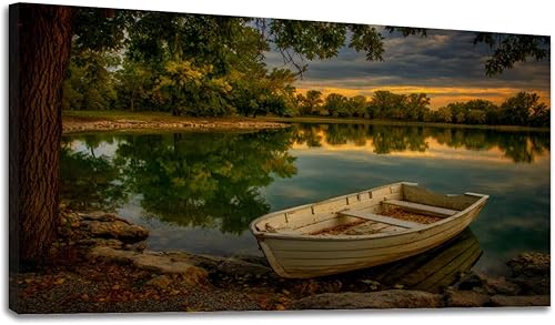 Miniatura 21 de 20"x 40" Canvas Wall Art Forest Green Nature Landscape Vintage Oak Tree Sunrise Mountain Framed Pictures Painting Prints Large Wall Art for Living