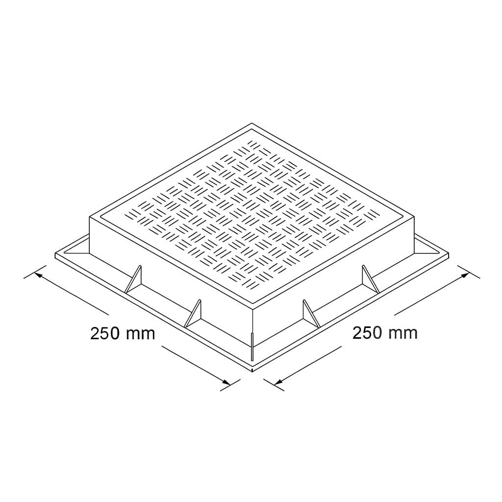 First Plast TCDP25V - Marco con tapa pedonable de PVC, verde, 250 x 250 mm