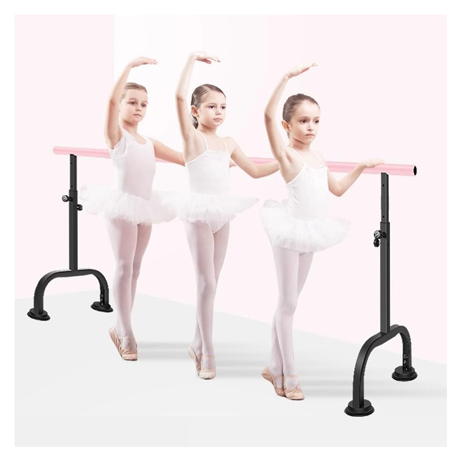 RQLSSSLMXJ Ballet Bar Portable Steel Ballet Barre, Adjustable 80-115Cm Fitness Dance Bar, For Home Gym Stretching, Pilates And Gymnastics Training, Rod Length, 150cm/4.92ft