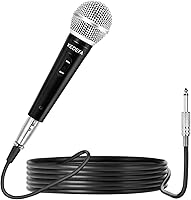Vista 1 de KM88 Micrófono de karaoke de mano con cable, micrófono vocal dinámico super cardioide con cable de audio XLR desmontable de 13.12 pies e interruptor