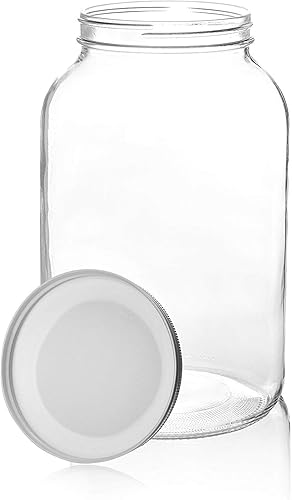 kitchentoolz Bocal en verre de 3,8 l avec couvercle à large ouverture, couvercle