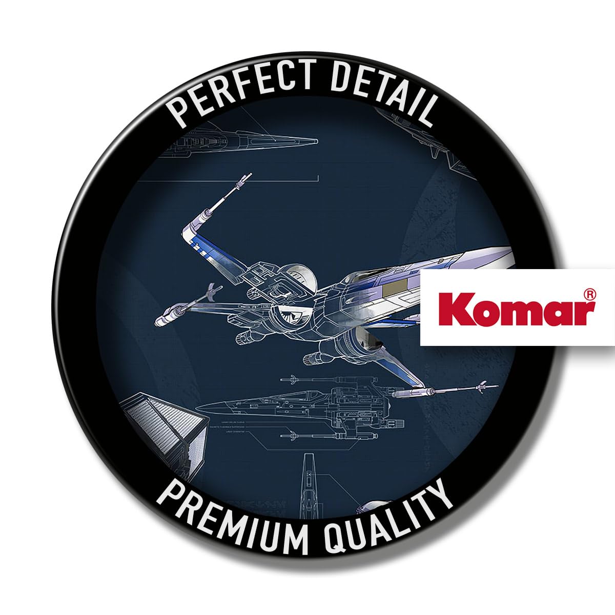Komar Star Wars Blueprint Dark | Wymiary: 400 x 280 cm (szerokość x wysokość), szerokość wstęgi 50 cm | tapeta, obraz ścienny, dekoracja, wykładzina ścienna, pokój dziecięcy, | DX8-077 fototapeta z