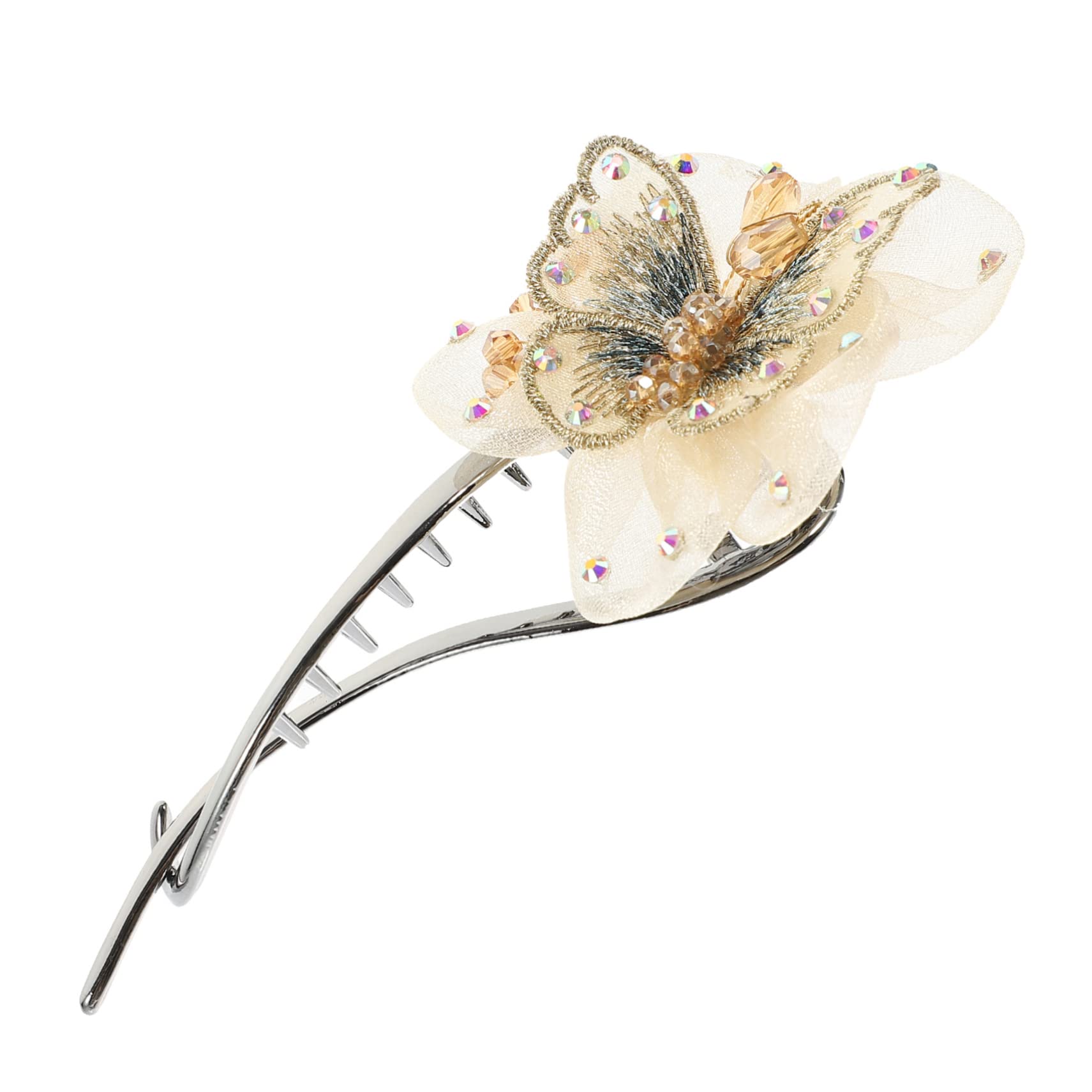 minkissy 4 fermagli per capelli per ragazze clip per capelli con strass clip per capelli per donne petali di fiori morsetti per capelli francesi fermagli per capelli coda di cavallo supporto per