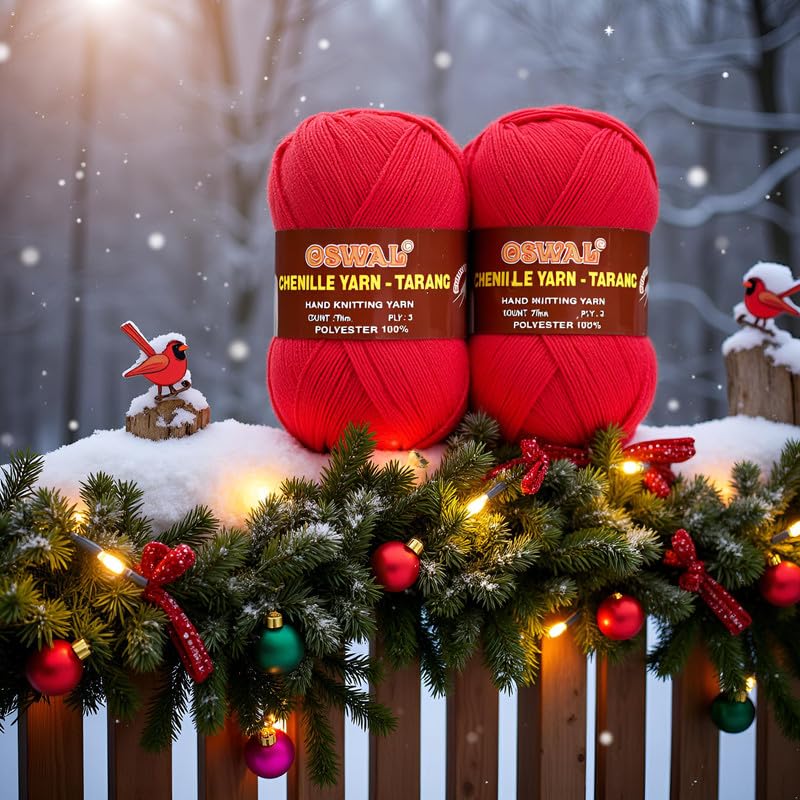 Image of M.G Enterprise 3 Ply Knitting Yarn Wool, Light Red Ball 200 gm Best Used with Knitting Needles, Crochet Needles Wool Yarn for Knitting. by M.G Enterprise