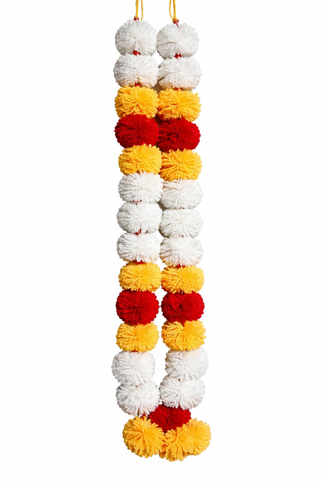 Handmade Mala/Garland for God Idols/Photo Frames and Small Wooden Woolen, Plastic Beads Garland (Multicolor)