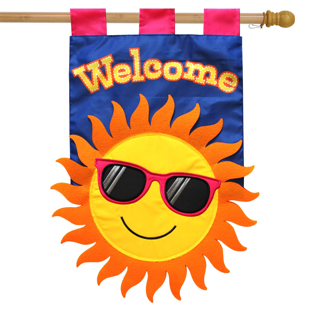 Briarwood Lane Summer Sun Applique House Flag Welcome Sunshine 28" x 40"