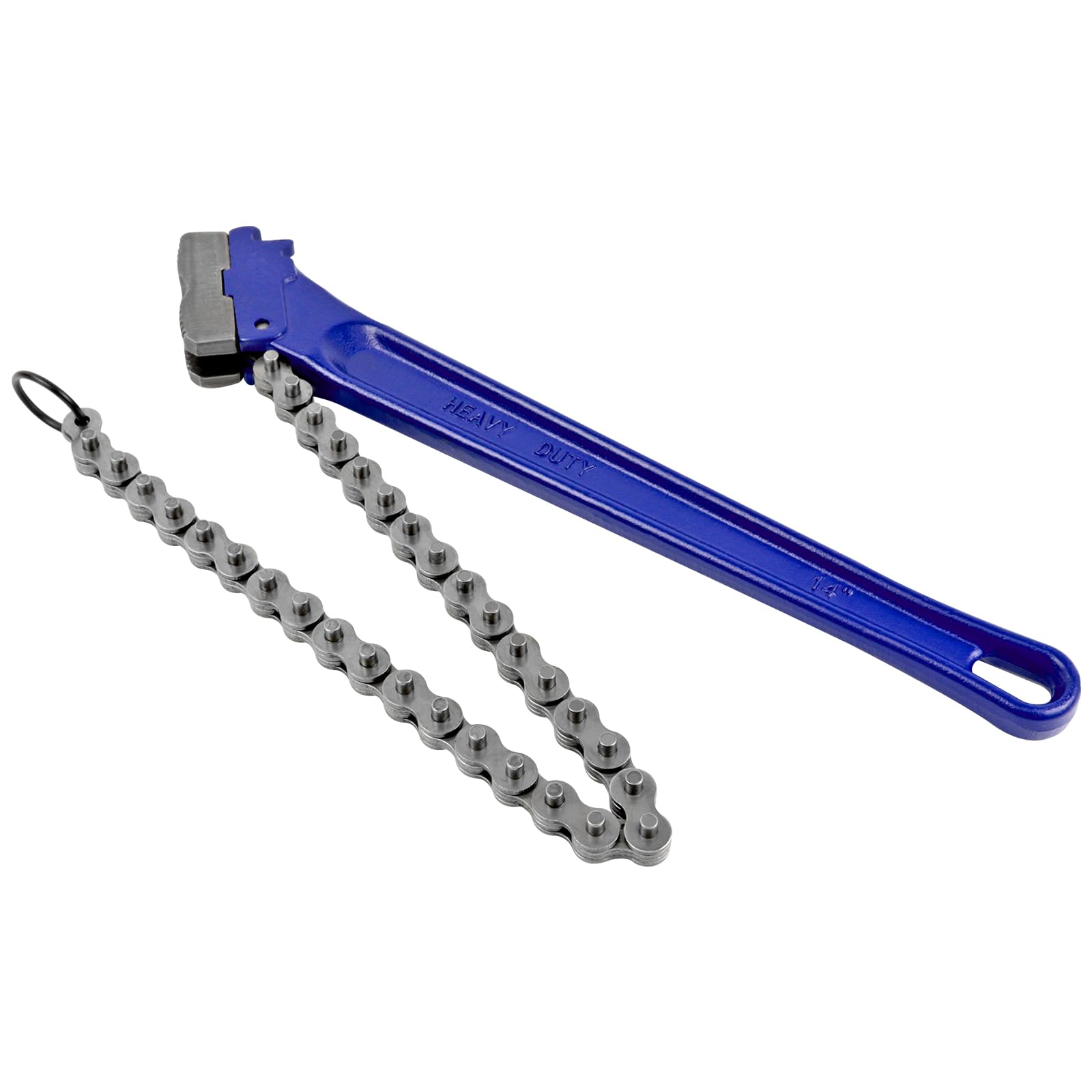 KARRYTON 14" Chain Pipe Wrench 2" - 5" Pipe Diameters, 18.5" Chain Length Max Breaking Load 5500Lbs, Heavy Duty Plumbing Tool for Pipe Installation,