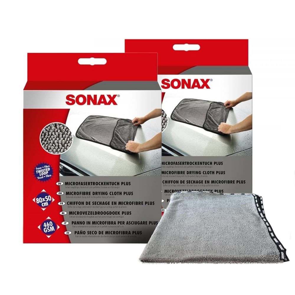 SONAX - Pack X2 Paño Seco De Microfibra Plus 50CM