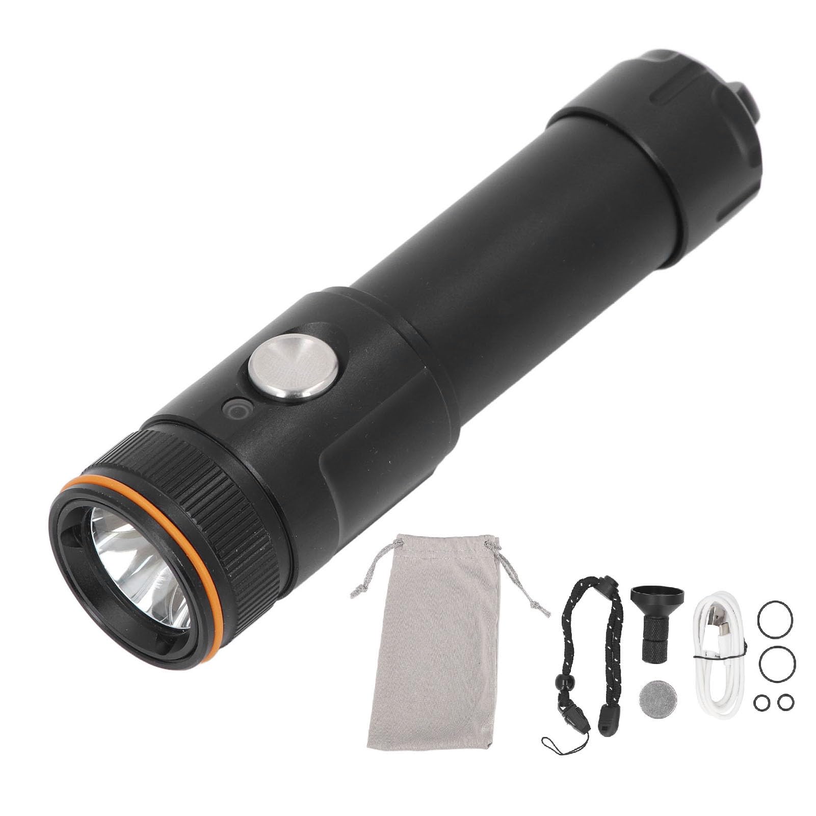Dive Flashlight 5000LM 110m 6 Light Modes Underwater Flashlight Aluminum Alloy Rechargeable Underwater Torch for Night Diving