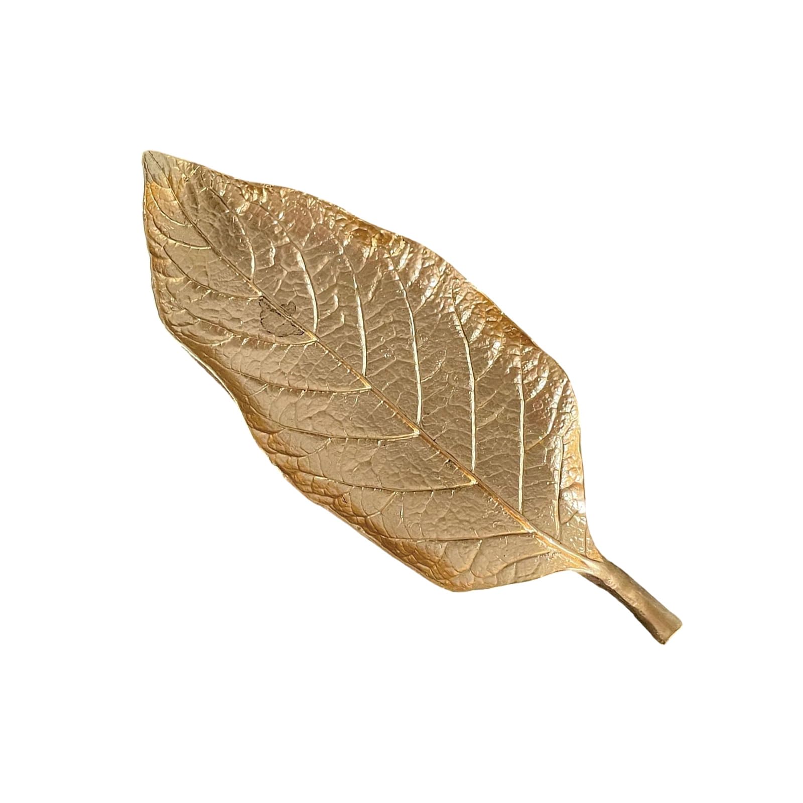Premium Metallic Leaves Designs Decorative Tray Storage Plate for Organizing Jewelry Keys and Small Trinket Decorative Alloy Tray