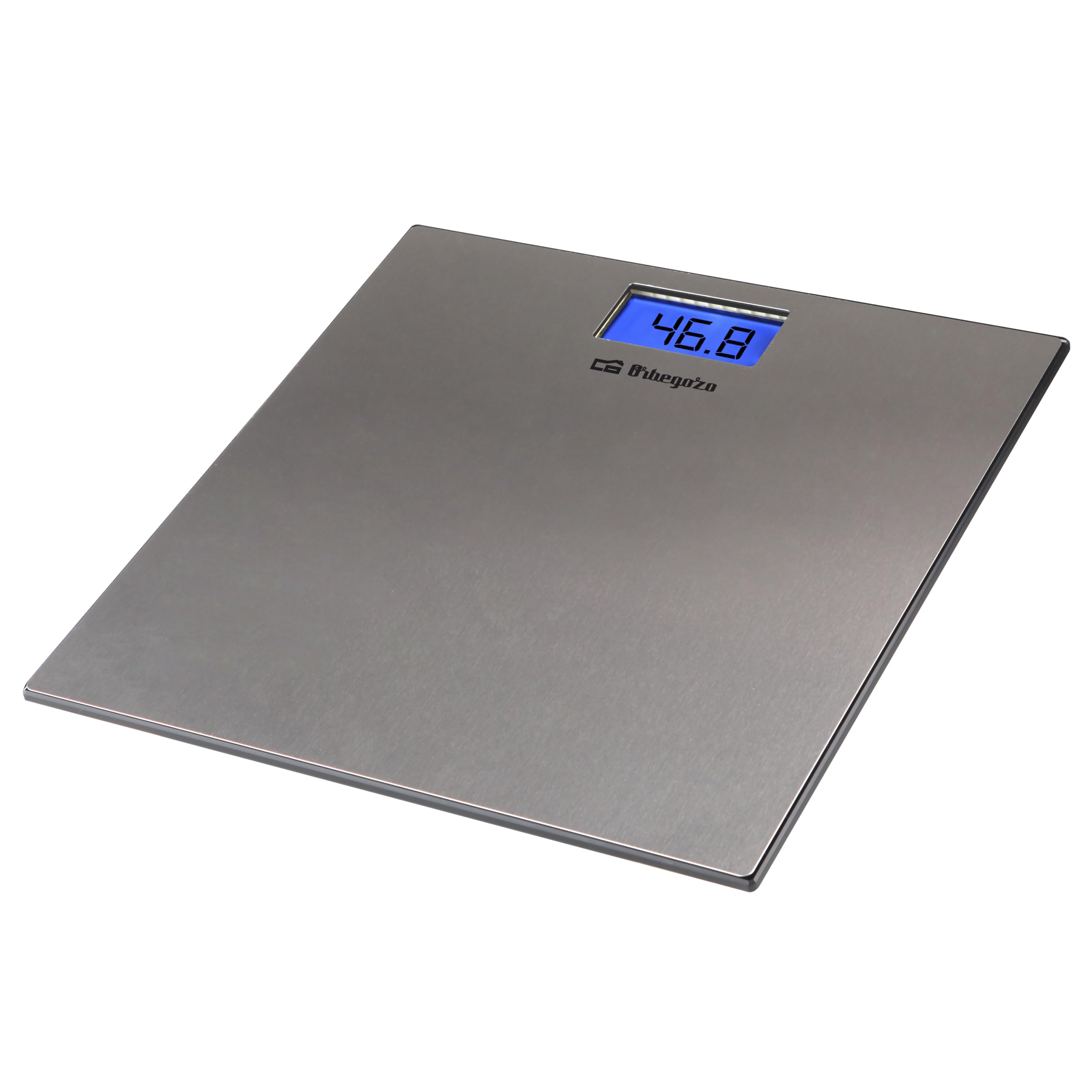 Orbegozo PB 2222 – Báscula de baño digital, superficie INOX, indicador de sobrecarga y batería baja, pantalla LCD, 150 kg capacidad max.