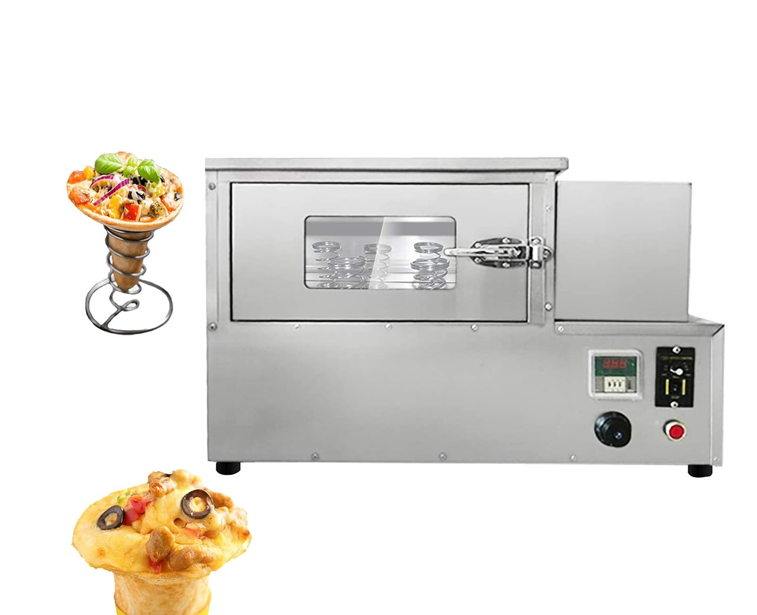 Pizza Cone Maker - 4 Cone Machine with Oven, 110V/60Hz