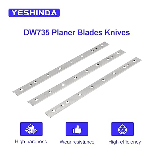 Miniatura 4 de Juego de 3 cuchillas de cepillado DW735 de 13 pulgadas para cepilladora DeWalt DW735 DW735X