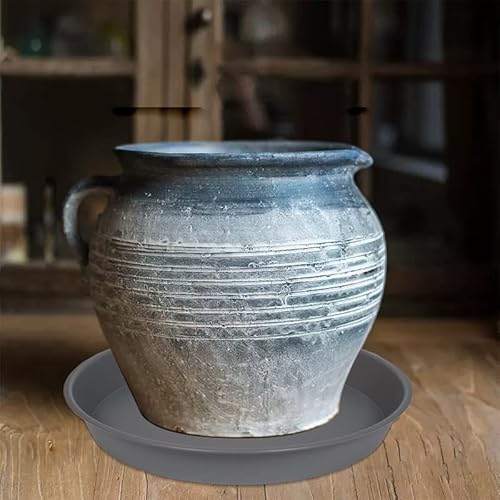 Angde 6 Packs Of Plant Saucer Tray 6 Inch, 4 5 6 8 10 12 14 16 18 20 Inch Heavy Duty Plastic Drip Trays Saucers For Indoors Outdoor Garden, Flower Pot Drainage Tray, Plate For Planter 5-7" (6", Gray) #TOP5