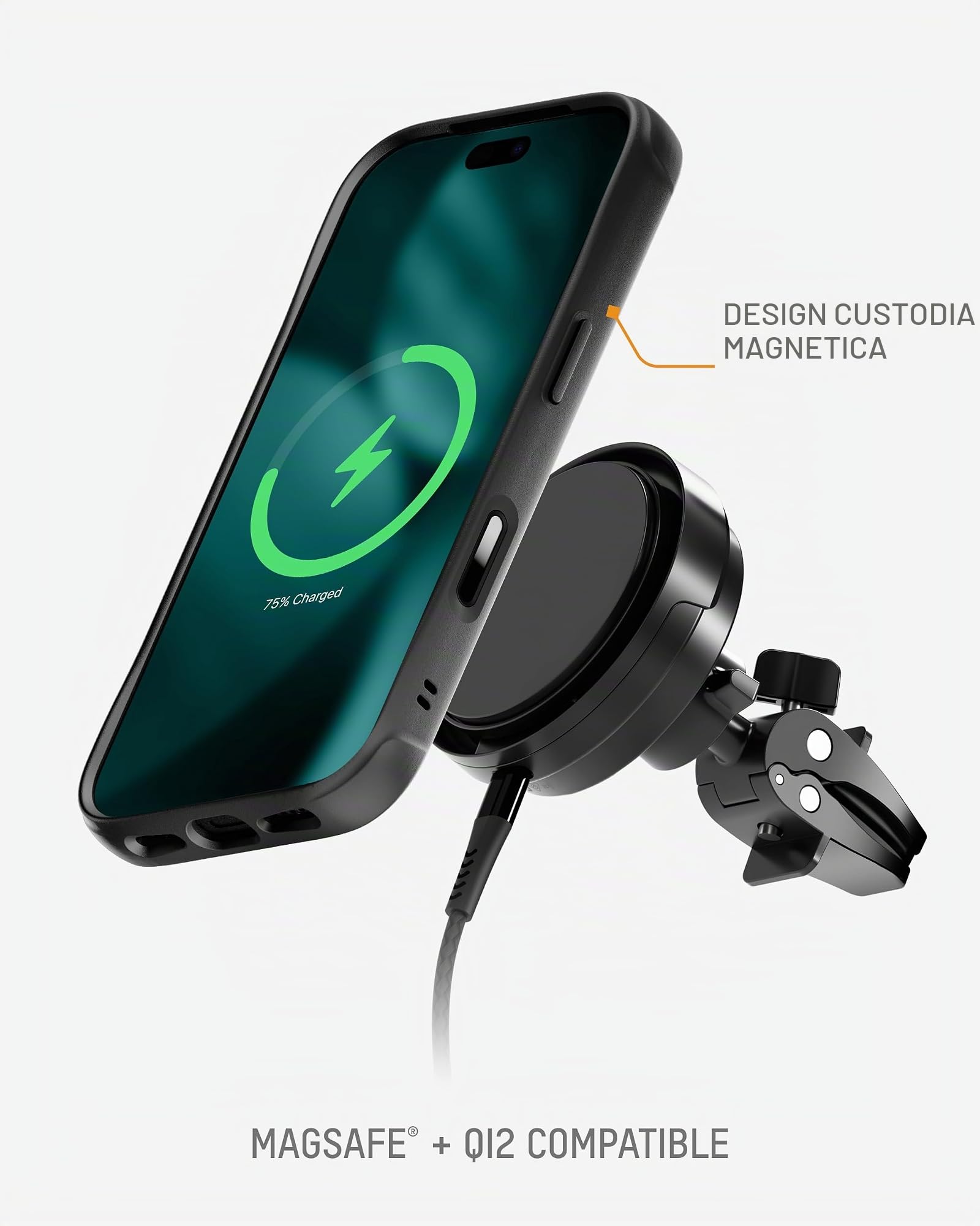 Mous per iPhone 17 Pro Limitless Pelle Nera Cover, Compatibile con MagSafe, Protezione Completa della Fotocamera, Antiurto, Nero