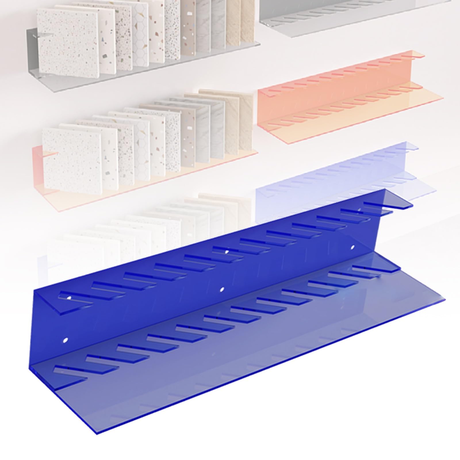SWENEEN Acrylic Ceramic Display-Sample Stand Large Floor Marble Display For Stores,Table,Acrylicb,Acrylicblue-20cm