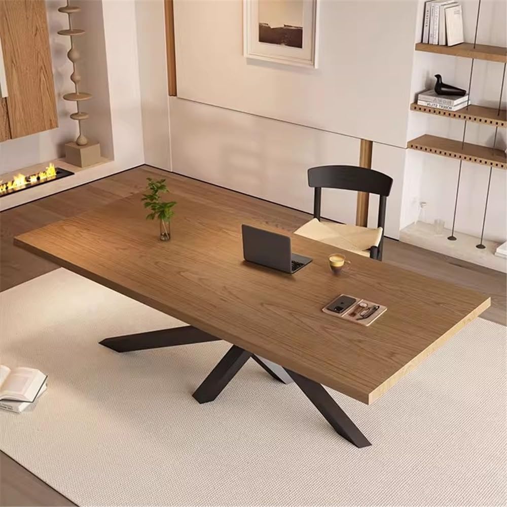 Acrittura Moderna scrivania da ufficio con gambe tavolo in metallo creativo(Bianco,XXL)