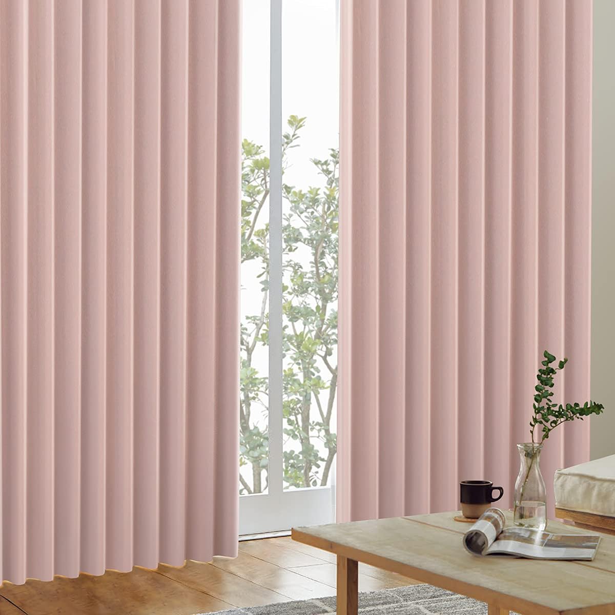 カーテンくれない 1級 遮光カーテン「K-wave-D-plain」 日本製 防炎 ラベル付【40色&times;140サイズ】 2枚組 節電対