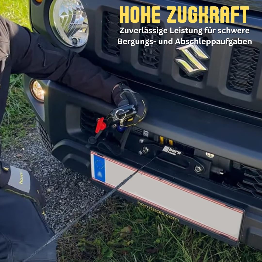 Horntools Seilwinde Gamma, 1,6 Tonnen ATV, Querstreben aus Edelstahl, Heckwindensystem (Stahlseil, 12 Volt)